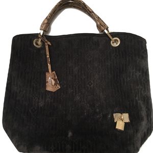 LOUIS VUITTON Suede Python Kohl Whisper Handbag